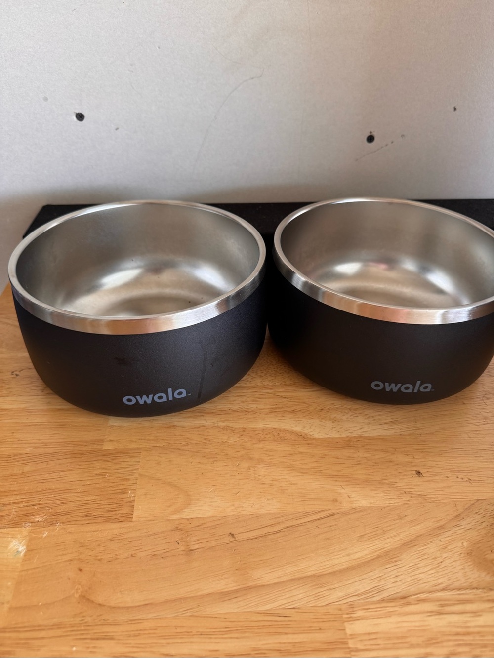 Owala Black Stainless Steel Pet Bowls - Set of 2
